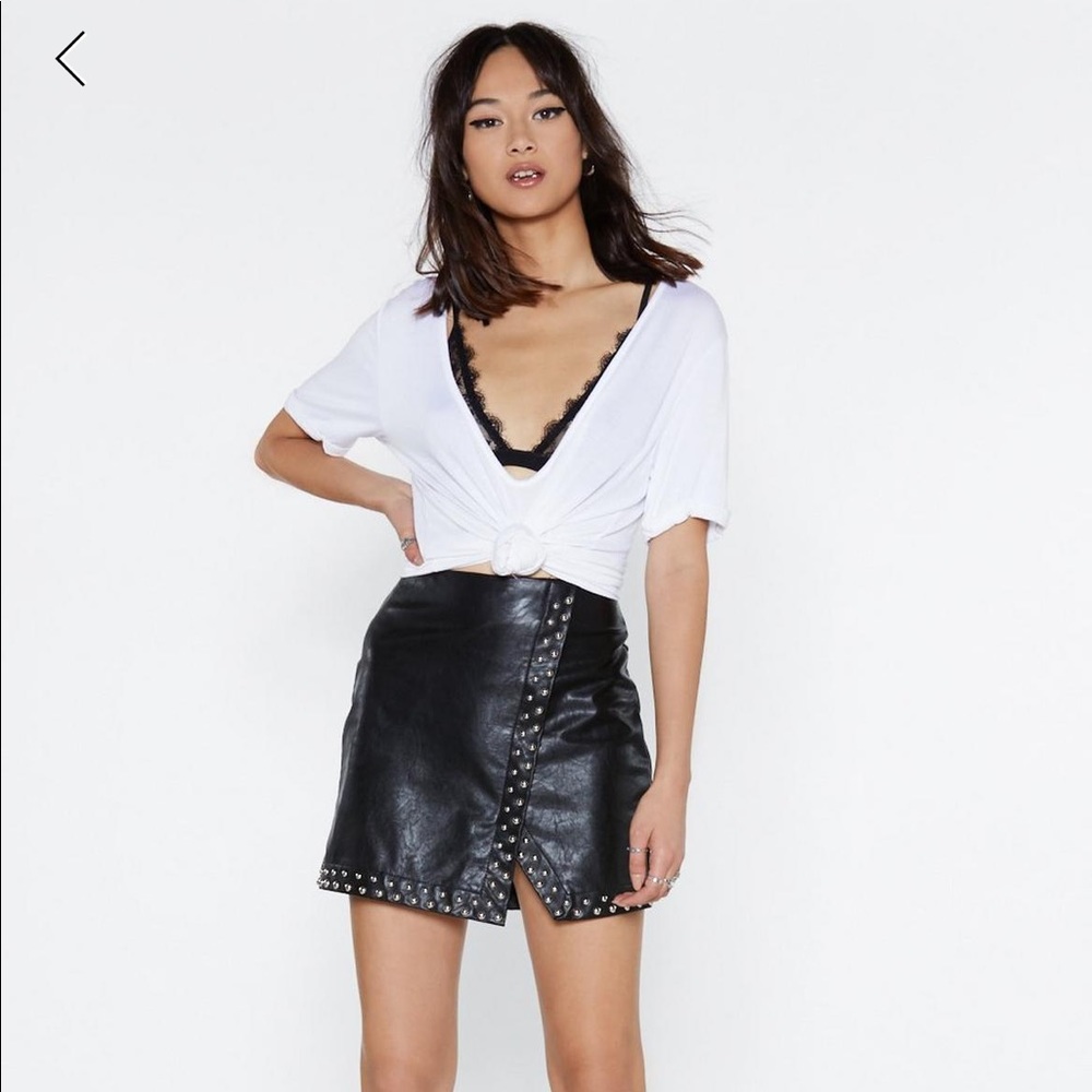 Studded Vegan Leather skirt